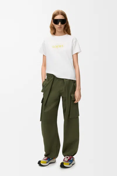 Loewe Regular Fit T-shirt In Cotton Blend Size: L For Woman In White