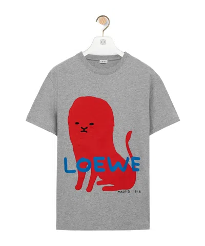 Loewe Regular Fit T-shirt In Cotton In Gray