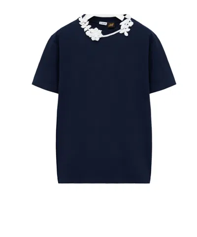 Loewe Regular Fit T-shirt In Cotton In Blue