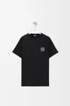 Loewe Men Black Crewneck Anagram Embroidered T-shirt