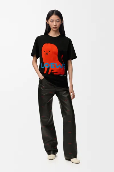 Loewe Regular Fit T-shirt In Cotton Size: M For Woman In Black