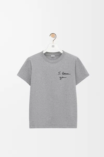 Loewe Womens Grey Melange Brand-embroidered Short-sleeved Cotton-blend T-shirt Xs In Gray