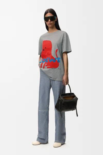 Loewe Regular Fit T-shirt In Cotton Size: L For Woman In Gray