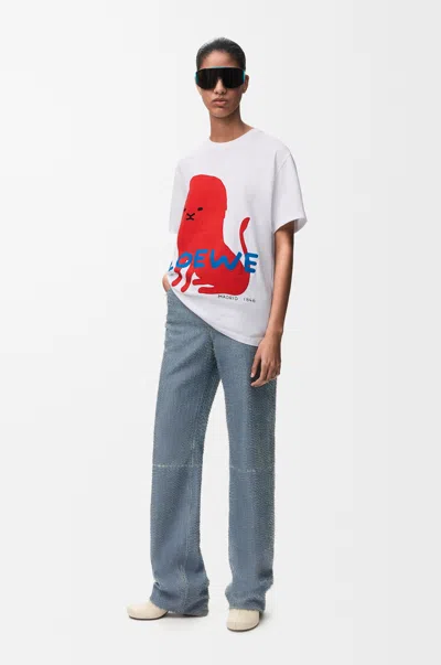 Loewe Regular Fit T-shirt In Cotton Size: L For Woman In White