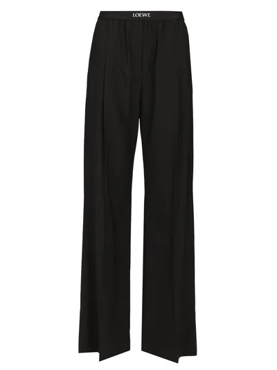 Loewe Regular Fit Wool Trousers Black