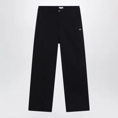 Loewe Regularfit Cotton Twill Pants In Dark Navy In Black