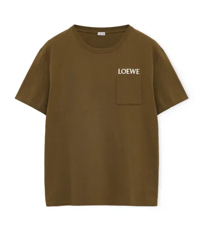 Loewe Relaxed Embroidered T-shirt In Brown