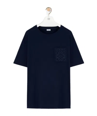 Loewe Loose Cotton T-shirt In Blue