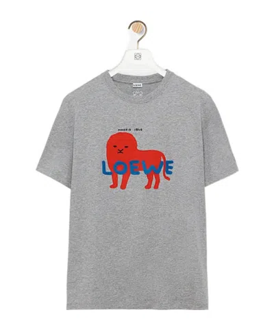 Loewe Relaxed Fit T-shirt In Cotton In Gray