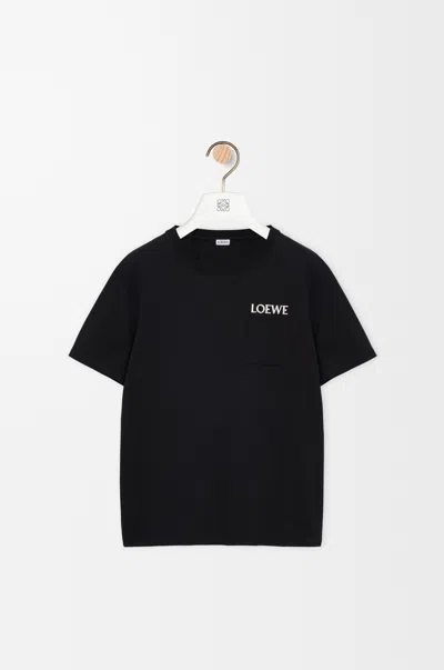 Loewe Mens Black Brand-embroidery Relaxed-fit Cotton-jersey T-shirt