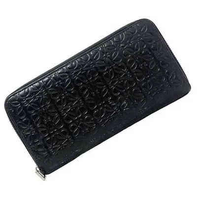 Pre-owned Loewe Repeat Black Leather Coin Purse/coin Case ()
