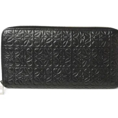 Pre-owned Loewe Repeat Black Suede Coin Purse/coin Case ()