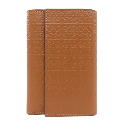 Pre-owned Loewe Repeat Brown Leather Wallet (bi-fold) ()