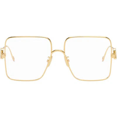 Loewe ゴールド Retro オーバーサイズ スクエアメガネ In Neutral