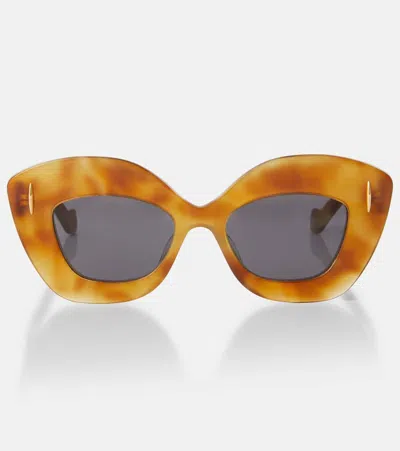 Loewe Womens Brown Retro Screen Cat-eye Acetate Sunglasses In Blonde/smoke