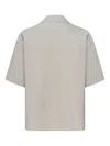 Loewe Revere-collar Short-sleeve Shirt In Gray