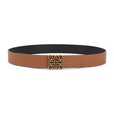 Loewe 4cm Anagram Reversible Leather Belt In Brown