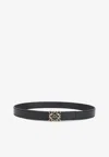 Loewe Calfskin Leather Belt With Intricate Gold-tone Buckle In Black