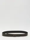 Loewe Reversible Anagram Calfskin Leather Belt In Black