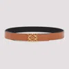 Loewe Anagram Belt In Smooth Calfskin In Tan Black Gold