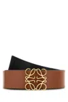 Loewe Men Caramel Leather Reversible Belt In Brown