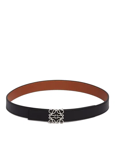 Loewe Reversible Anagram Belt In Black Nero   #000000
