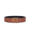 Loewe Anagram Reversible Leather Belt In Brown