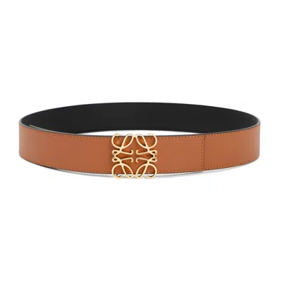 Loewe Reversible Anagram Belt For Men In Multicolor In Tan