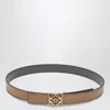 Loewe Reversible Anagram Belt In Beige/gray In Brown