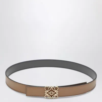 Loewe Reversible Anagram Belt In Beige/gray In Brown