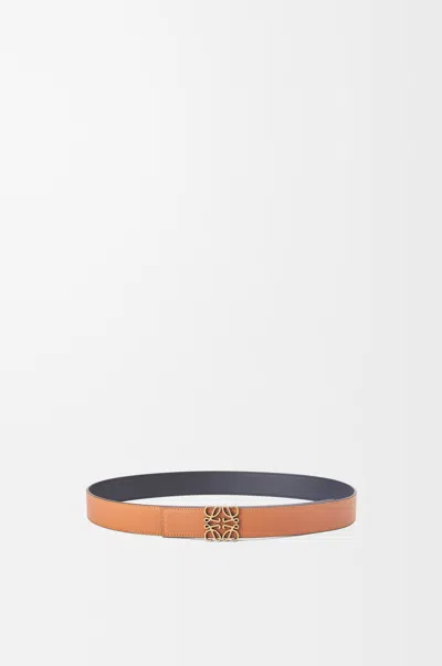 Loewe Reversible Anagram Belt In Smooth Leather Skin And Soft Grained Leather Skin Size: 100 For Man In Pattern