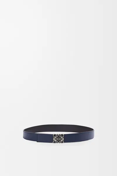 Loewe Reversible Anagram Belt In Smooth Leather Skin Size: 100 For Man In Blue