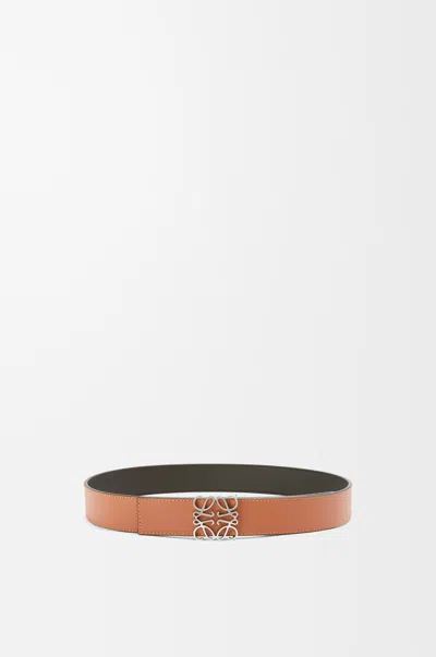 Loewe Reversible Anagram Belt In Smooth Leather Skin Size: 110 For Man In Orange