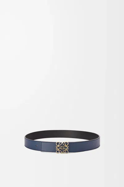 Loewe Reversible Anagram Belt In Smooth Leather Skin Size: 85 For Man In Green