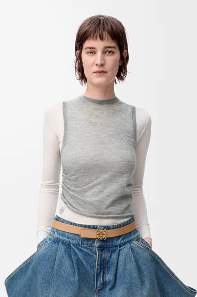 Loewe Reversible Anagram Belt In Smooth Leather Skin Size:85 For Woman In Brown