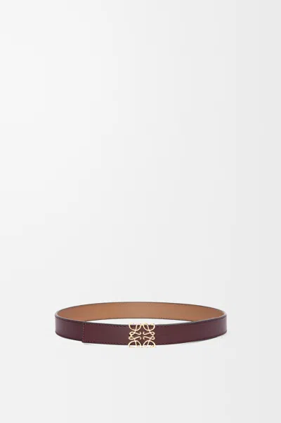 Loewe Anagram Reversible Leather Belt In Brown