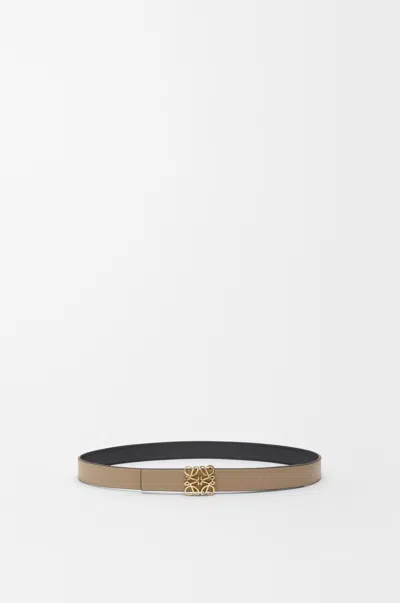 Loewe Reversible Anagram Bombé Belt In Smooth Leather Skin Size: 100 For Woman In Gray