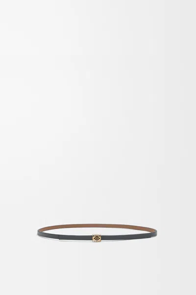Loewe Textured Calfskin Belt With Gold-tone Buckle In Gray