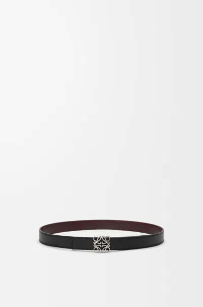 Loewe Ceinture Réversible Anagram Bombé En Cuir Lisse Taille: 75 Pour Femme In Black