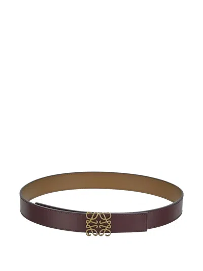Loewe Reversible Anagram Buckled Belt In Red