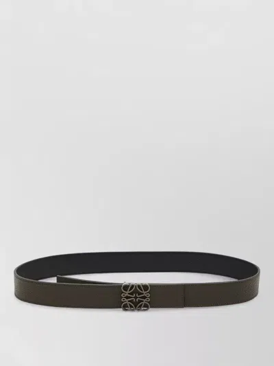 Loewe Reversible Anagram Calfskin Leather Belt In Green