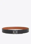Loewe Cintura Reversibile Anagram Con Fibbia Argento In Black