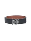 Loewe Women Anagram Leather Reversible Belt In Black