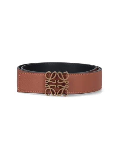 Loewe Reversible Belt "anagram" In Brown
