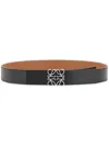 Loewe Cintura Reversibile Anagram Con Fibbia Argento In Black