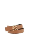 Loewe Anagram Reversible Smooth Calf Leather Belt In Brown