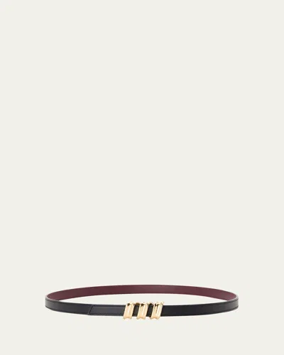 Loewe Reversible Coil Belt In Smooth Calfskin In Black