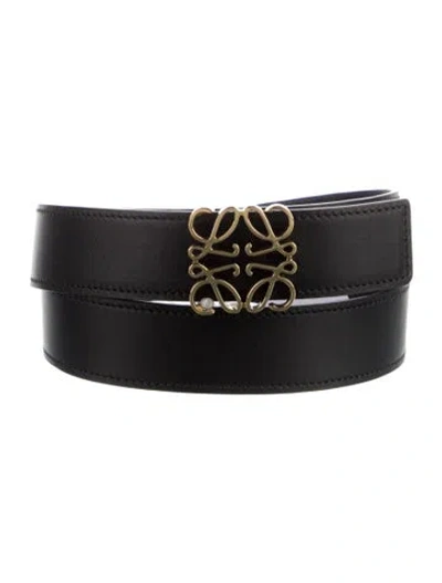 Pre-owned Loewe Reversible. Leather Belt In Black