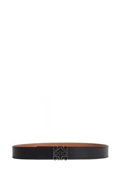 Loewe Reversible Leather Belt In Black