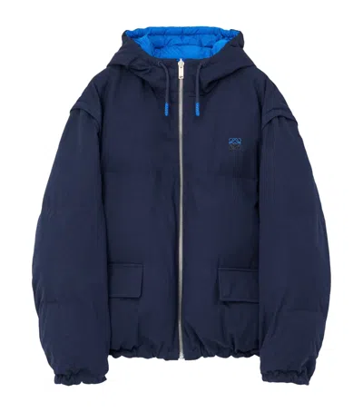 Loewe Reversible Padded Zip-up Jacket In Blue